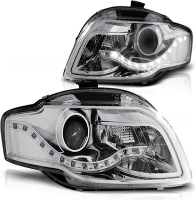 Produktbild von Scheinwerfer LED Tagfahrlicht Optik passend für Audi A4 B7 Bj. 04-08 Chrom