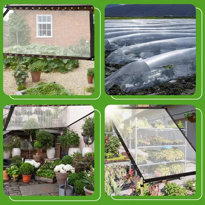 Produktbild von Peviasot 2x Transparente Plane mit Ösen wasserdichte Abdeckplane aus PE wetterfest und UV-beständig für Garten Balkon Terrasse Gewächshaus und Pavillon 3 × 3 m