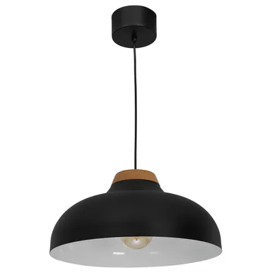 Zdjęcie produktu dla Lampa wisząca Burgos czarny matowa-jasne drewno 1xE27x15W metal wym:130x40x40cm IP20 Luminex