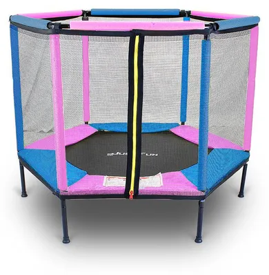 Imagen del producto de Trampolín para niños – 140 cm – Con red de seguridad – Juguete para exteriores – Rosa