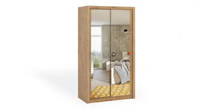 Produktbild von Bono Schwebetürenschrank 120 cm mit Spiegel, Artisan-Eiche