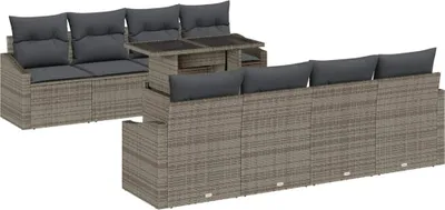 Obrázek produktu pro vidaXL Zahradní sedací souprava s polštáři 7 ks Grey Poly-Rattan