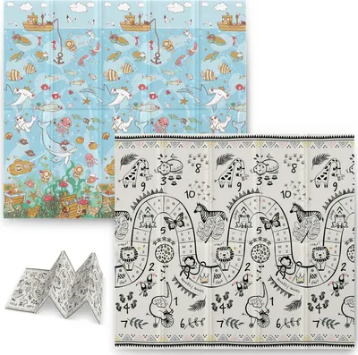 Image de Tapis éducatif pliable en mousse 200 x 180 x 1 cm Nukido NK-340 ocean-safari