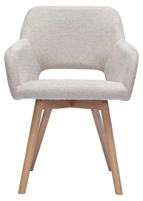 Produktbild von Miliboo - Stoffstühle in strukturierter Samtoptik beige und helles Holz (Set aus 2) LAURETTE