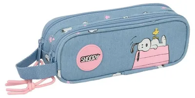 Produktbild von Safta Snoopy 21x8x6 Cm Double Mäppchen Blau Mann Blau One Size
