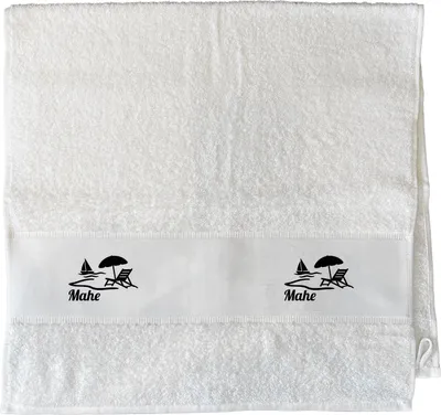 Produktbild von Huuraa Handtuch Mahe Inselmotiv Seychellen 50x100cm White Baumwolle Handtuch Geschenkidee
