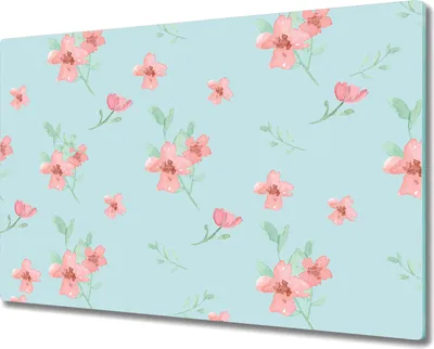 Produktbild von Glas Schneidebrett Herdabdeckplatten Schneideplatten - 80x52 cm - Aquarell Blumen