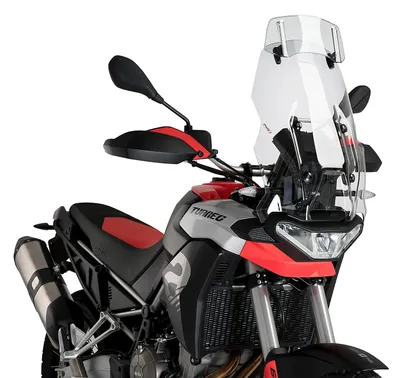 Productafbeelding van PUIG touring windscherm met transparante deflector, geschikt voor Aprilia Tuareg