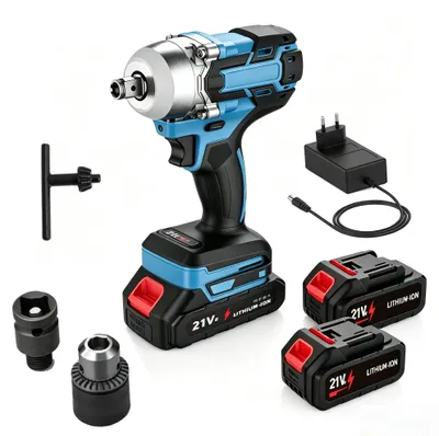 Obrázek produktu pro Akumulátorový rázový šroubovák - 520 Nm - Bezuhlíkový motor - 1/2" (1,27 cm) čtvercový pohon - Bezdrátový - 2 baterie - Konektor EU