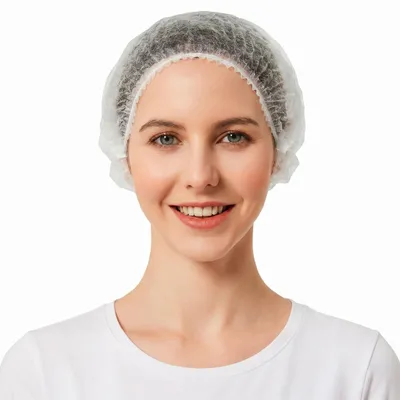 Haarnetze 100 Stück, weiß, Einweg, 17 cm, für Küche und OP