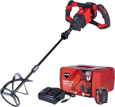Zdjęcie produktu dla Mieszadło akumulatorowe RUBIMIX E-10 Energy CAS – Ø 120 mm – z akumulatorem 18 V + ładowarką + walizką – RUBI – 26570