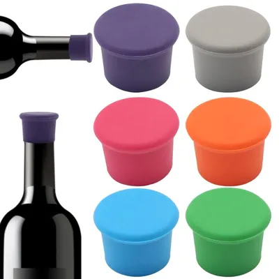 Produktbild von 6PCS Flaschenverschluss, auslaufsicherer Flaschenverschluss aus mehrfarbigem Silikon