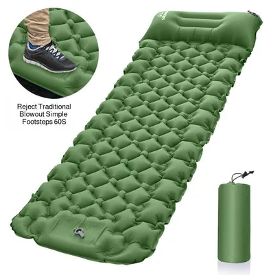 Produktbild von STUNQ® Aufblasbare Camping-Schlafmatte mit integrierter Fußpumpe, Einzel-Luftbett für Backpacking, Camping und Outdoor-Picknick