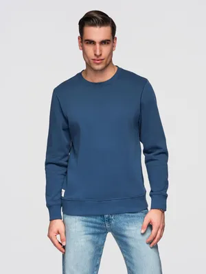 Immagine prodotto di OMBRE Felpa da uomo Basic a girocollo e maniche lunghe OM-SSBN-0271 blu scuro XL