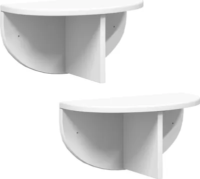 Obrázok produktu pre vidaXL Nástenná polica Nástenná 2 ks Biela 38 x 19 x 19 cm Materiál na báze dreva