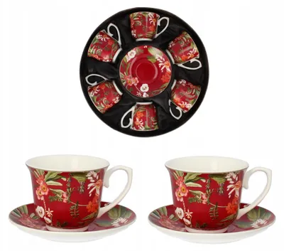 Produktbild von LIVELLO Kaffeeservice 6 Porzellantassen mit Untertassen 250ml