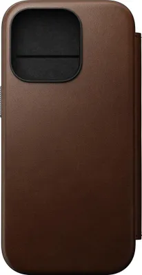 Image de Nomad Modern Nomad Cuir Folio iPhone 16 Pro – Développe une Patine Unique avec le Temps – 3 Emplacements pour Cartes et 1 pour Billets – Compatible avec le Chargement MagSafe et sans Fil