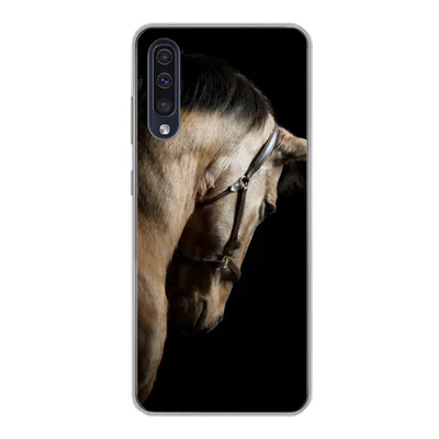 Produktbild von MuchoWow® Handyhülle Schutzhülle Hülle für Samsung Galaxy A30s Pferde - Halfter - Schwarz Silikon Softcase Handy Hülle - Karteninhaber