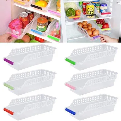 Image de Organisateur de réfrigérateur Unyqoos® transparent – 30 x 13,5 x 8,5 cm, boîte en plastique de qualité alimentaire, empilable avec des orifices de ventilation