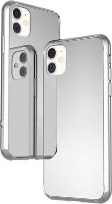 Produktbild von NALIA Spiegel Hart Glas Hülle für iPhone 11, Mirror Case 9H Tempered Cover Silber