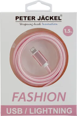Produktbild von Peter Jäckel 15669, 1,5 m, Lightning, USB A, Pink, Gerade, Gerade