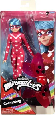 Image de Miraculous Figurine de jeu Ladybug Coccinelle et Cat Noir Poupée de jeu Cosmobug 26 cm