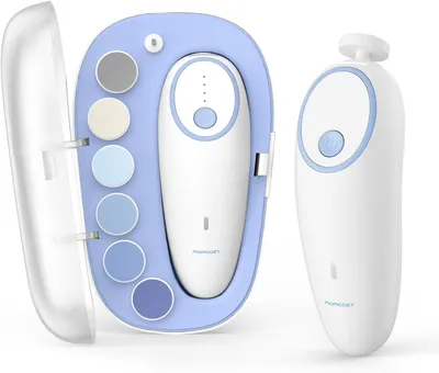 Image de Momcozy : Lime électrique pour bébé - Doux - Silencieux - Rechargeable avec lumière LED - 7 têtes de polissage - Pour les nouveau-nés et les enfants