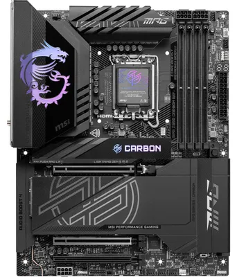 Obrázek produktu pro MSI MPG Z890 CARBON WIFI, Intel, LGA 1851 (Socket V1), Intel Core Ultra (Series 2), LGA 1851, 256 GB, DDR5-SDRAM