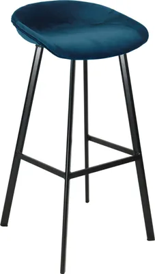 Produktbild von Kick Collection Barhocker Finn - 80cm - Dunkelblau - Samt Stoff - Erhältlich in vielen Farben