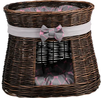 Zdjęcie produktu dla Owalny ciemnobrązowy domek dla kota / kosz dla kota / wieża dla kota 50X40 H45 CM