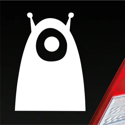 Produktbild von Auto Aufkleber Alien Außerirdischer Monster All Comic 10x7 cm Weiss Matt Sticker Heckscheibenaufkleber