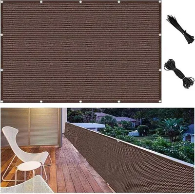 Obrázok produktu pre Slnečná clona na balkón – ochranná clona – súkromná clona – tmavohnedá – 165 x 515 cm – priedušná