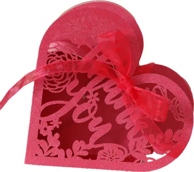 Produktbild von 50pcs Herzform Hochzeit Süßigkeiten Boxen, Luxus Lase Cut Party Hochzeit Gunst Band Süßigkeiten Boxen Geschenk Box Tischdekorationen