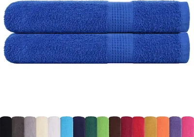 Image de vidaXL Serviettes de sauna FROGN, lot de 2, bleu, 80 x 200 cm, 360 g/m²