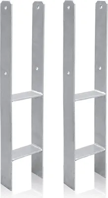 Immagine prodotto di Jopassy ancoraggio per pali Colonne Stabile ancoraggio ad H Supporto per pali argento Supporto 111 mm 2 pezzi