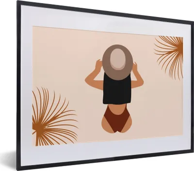 Produktbild von MuchoWow® Gerahmtes Poster Sommer - Frauen - Kleidung 40x30 cm - Poster mit Schwarzem Bilderrahmen Wandposter Rahmen Foto Bilder - Bilderrahmen - Poster im Rahmen