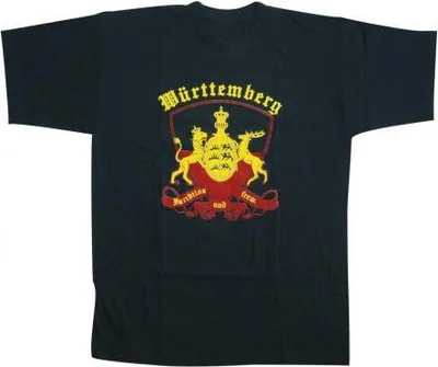 Produktbild von T-Shirt uni mit Print - Württemberg - 10513 schwarz - Gr. S-XXL Größe - M