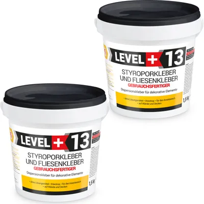 Produktbild von Styroporkleber 3Kg Korkkleber Renovieren Dispersionkleber Für Dekorplatten LEVEL+ RM13