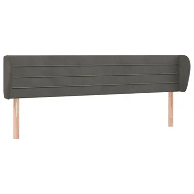 Produktbild von vidaXL Kopfteil mit Ohren Dunkelgrau 203x23x78/88 cm Samt