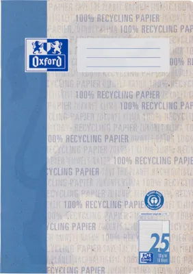 Image de Oxford 400158978 Cahier scolaire Oxford "Recycling", DIN A4, linéarité 25 / ligné