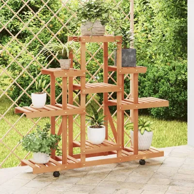 Produktbild von "2026 Promotion" Blumenständer - Pflanzenständer - mit Rollen 110x25x101 cm - Massivholz Tanne - Beete CC22079