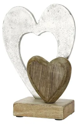 Produktbild von Dekofigur Indoor - Gilde Holz Doppelherz - Skulptur Statue Dekoration Wohnen