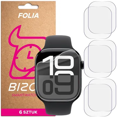 Produktbild von 6x Schutzfolie für den Bildschirm für Apple Watch 11 / 10 46 mm, Bizon Watch HydroFlex