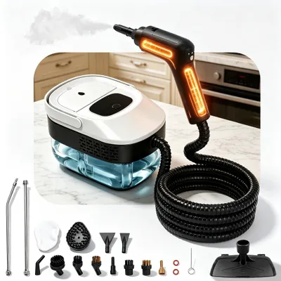 Dampfreiniger 2500 W, Handgerät, 3 Stufen, 1,6 l Tank, 14 Zubehörteile