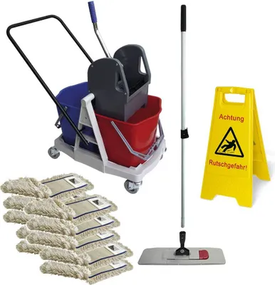 Produktbild von Nasswischwagen Komplett-Set inkl. 1 Warnschild