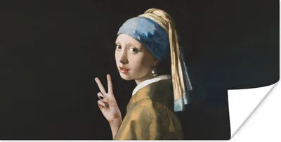 Produktbild von MuchoWow® Poster Das Mädchen mit dem Perlenohrring - Johannes Vermeer - Alte Meister 40x20 cm - Poster für die Wand - Poster Schlafzimmer
