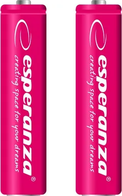 Produktbild von Esperanza Wiederaufladbare Batterien Ni-Mh Aaa 1000Mah 2St. Rot
