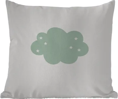 Produktbild von MuchoWow® Outdoor Kissen - Wolke - Mädchen - Jungen - Sterne - Pastell - Kind - 45x45 cm - Wetterfest - Lounge Kissen - Fotokissen - Dekoratives Kissen