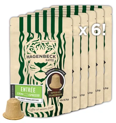 HAGENBECK ENTRÉE Bio-Kaffeekapseln 60 Stück