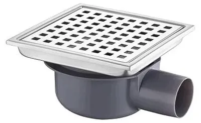 Zdjęcie produktu dla Odpływ prysznicowy kwadratowy 15X15 cm stal nierdzewna filtr włosów